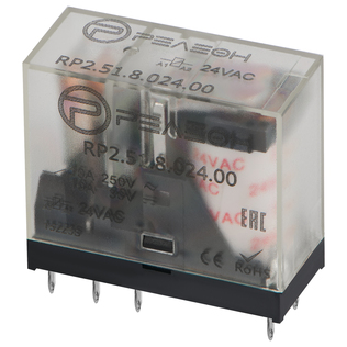 Миниатюрное промежуточное реле; 1 перекидной контакт 10А (~ 24В AC)