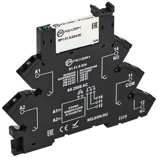 Интерфейсный модуль реле; 1 перекидной контакт 6А (~/= 230В AC/DC) пружинные зажимы