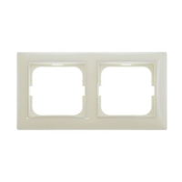 Рамка с декоративной накладкой, 2 поста, слоновая кость