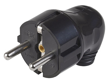 ВПу11-02-Ст Вилка разб. угловая з/к 16А черная IEK