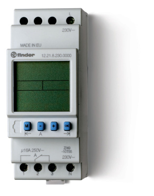 Реле Finder времени Цифровое недельное 1СO 16A; питание 12В АC/DC