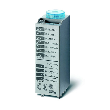 Миниатюрный мультифункциональный таймер (AI, DI, SW, GI); монтаж в розетку; питание 240В АС; 4CO 7A; регулировка времени 0.05с…100ч; степень защиты IP40; в комплекте металлическая клипса 094.81; упаковка 1шт.