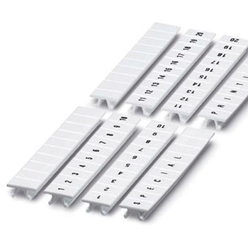 Маркировка для клемм, ширина 5 мм, узкая, для клемм Push-in, белая, от 25 до 36, вертикальная ориентация, 1 шт. = карта из 96 маркеров