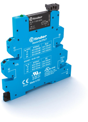 Интерфейсный модуль, твердотельное реле, серия MasterOUTPUT; выход 6A (24В DC); питание 24В DC; категория защиты IP20; безвинтовые клеммы Push-in