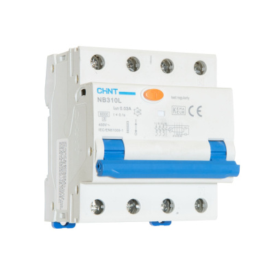Диф. авт. выкл. NB310L 3P+N 40A 30mA, тип AС, х-ка C, 6kA (R)(CHINT)