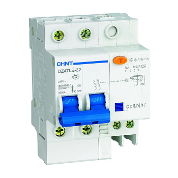 Диф. авт. выкл. DZ47LE-32 2P 16A 30mA тип AC х-ка С 6kA (CHINT)